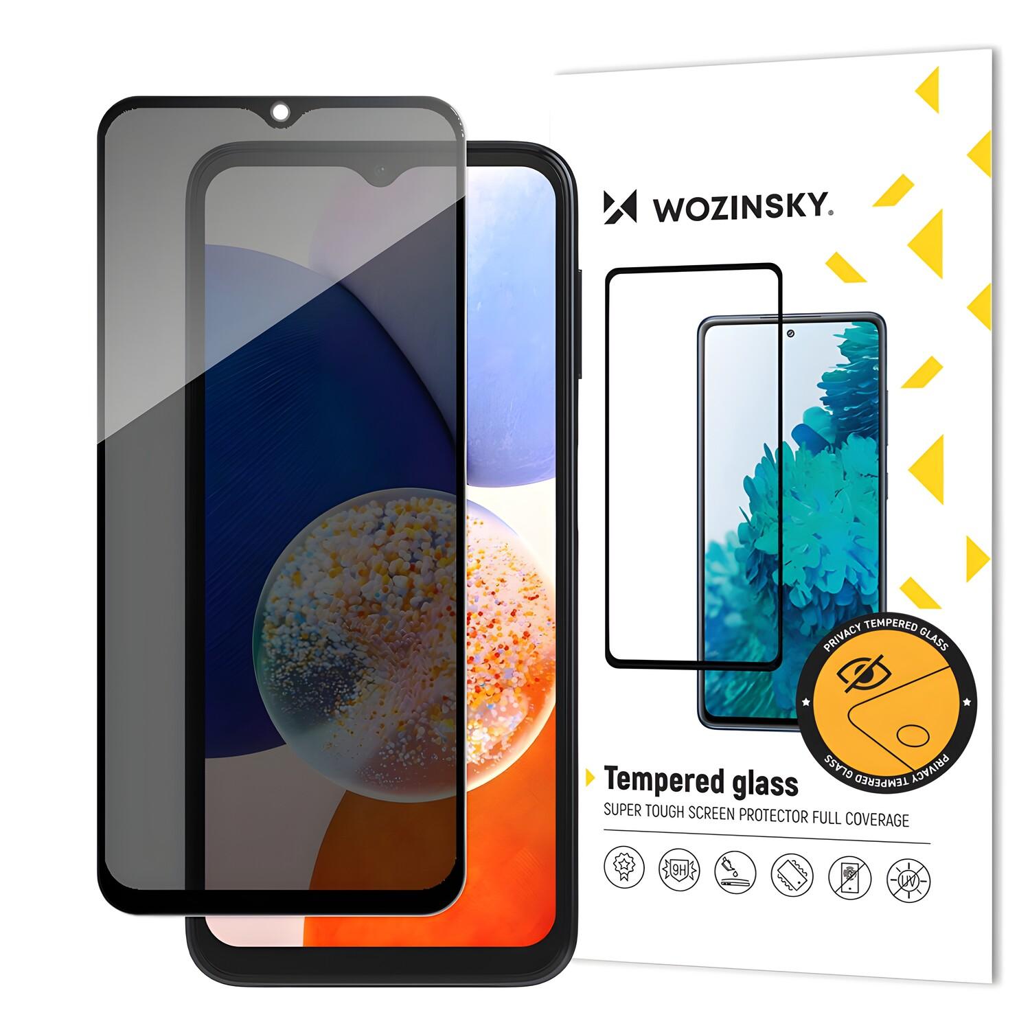 Wozinsky Privacy Glass Tvrdené sklo pre Samsung Galaxy A14 5G/Galaxy A14 - Čierna