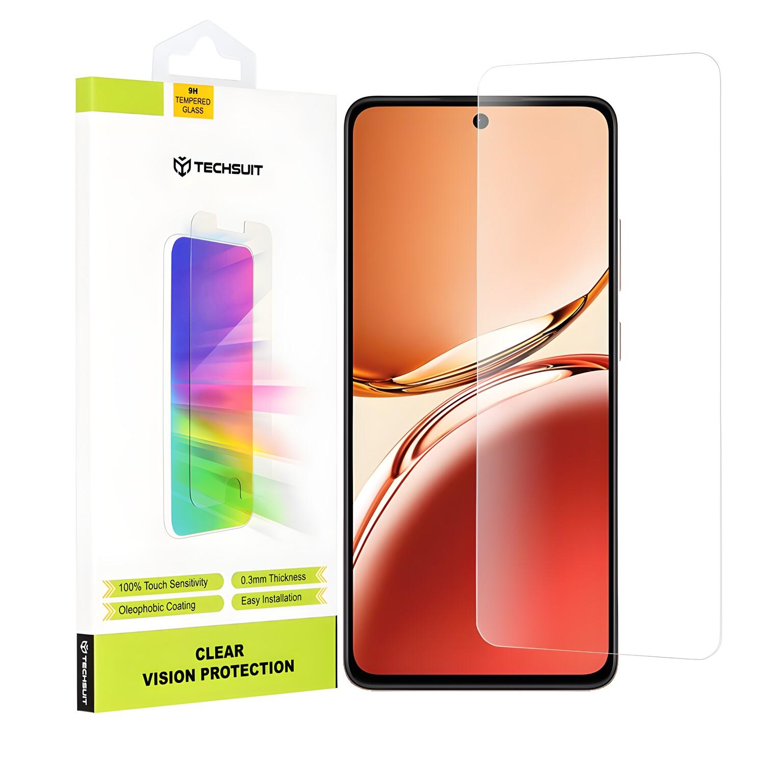 Techsuit ochranné sklo 9H pre Oppo Reno12 F/Reno12 FS - Transparentná