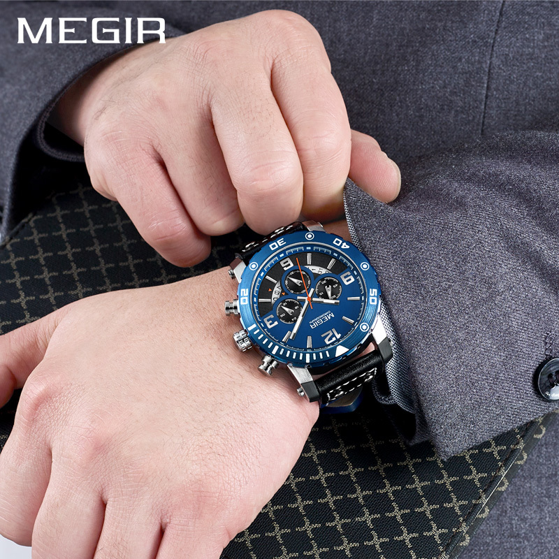 Hodinky MEGIR FE-38565 - Modrá/Čierna