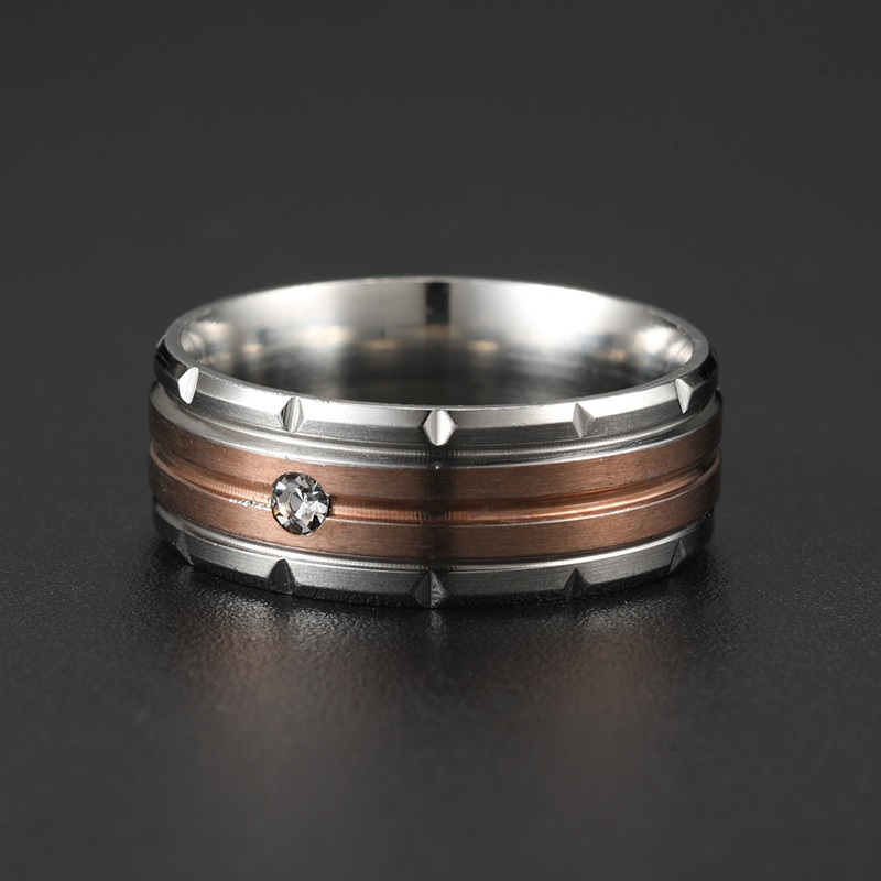 Prsteň IN-17404 - Strieborná/Ružovozlatá/52mm