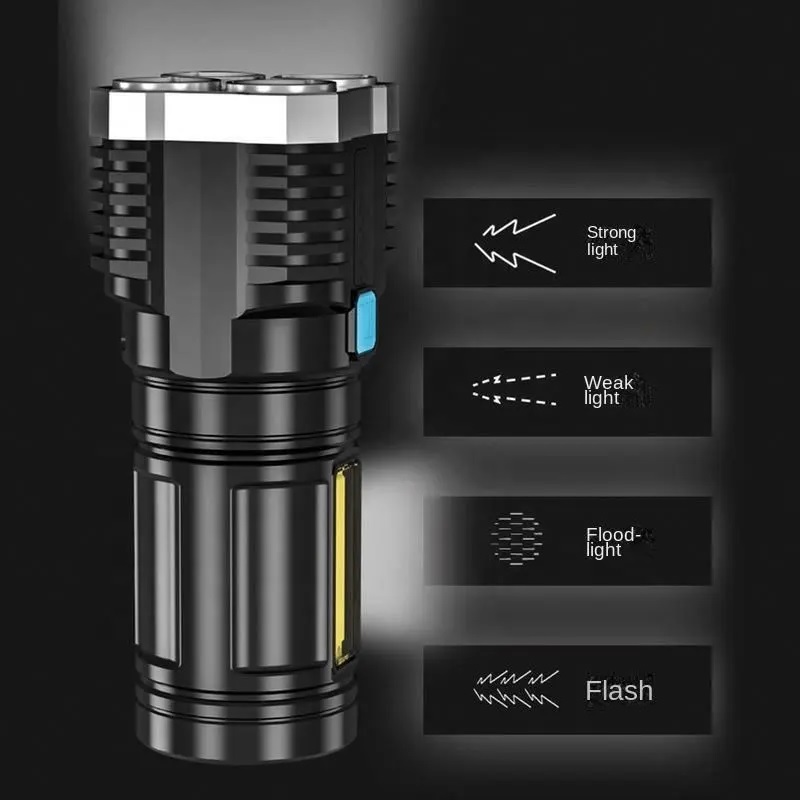 Maxi LED baterka s USB nabíjaním-Čierna