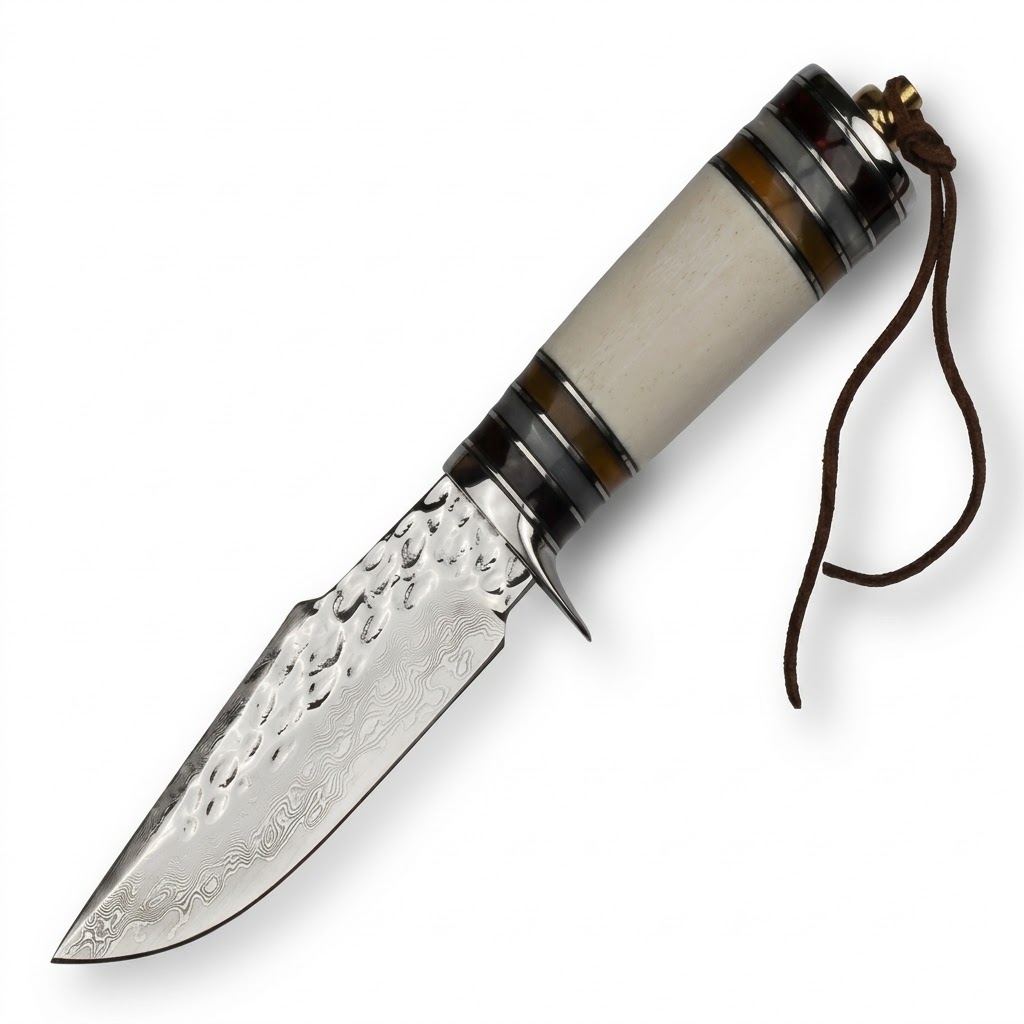 Damaškový Outdoorový Nôž YD-42096 - Biela