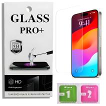 Prémiové ochranné sklo 9D Izmael pre Apple iPhone 15 Pro - Transparentná