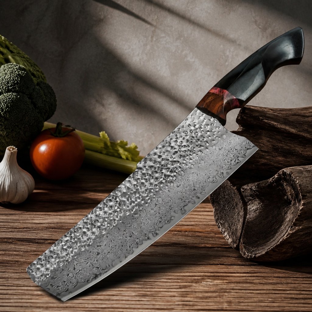 Damaškový kuchynský nôž HARAHU TA-26686 - Čierna