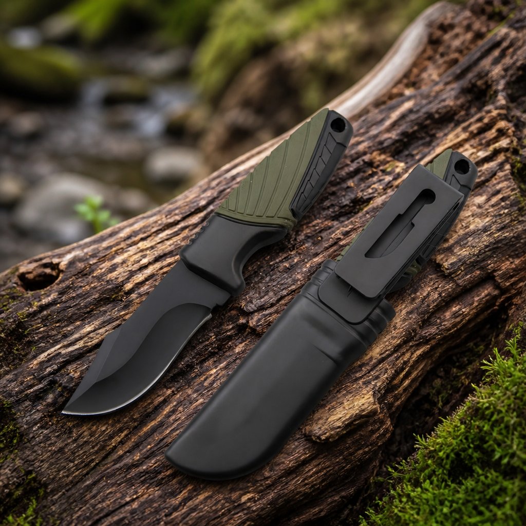 Outdoorový Nôž CHB-40771 - Čierna/Zelená/Typ2